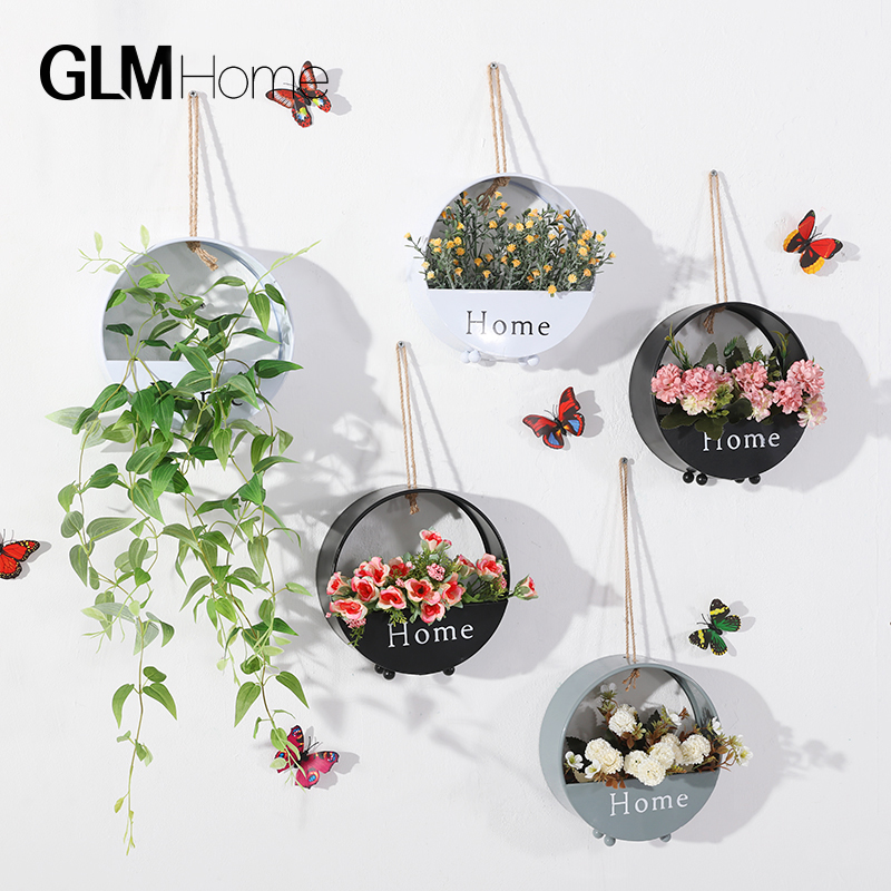 ins wind Nordic creative wall decoration Living room bedroom room wall flower basket hanging home wall pendant