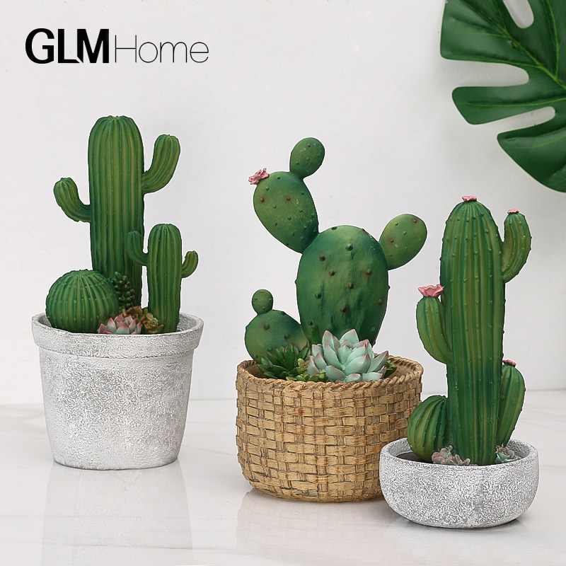 Nordic style creative resin cactus potted decoration living room bedroom simulation plant fake green plant decoration