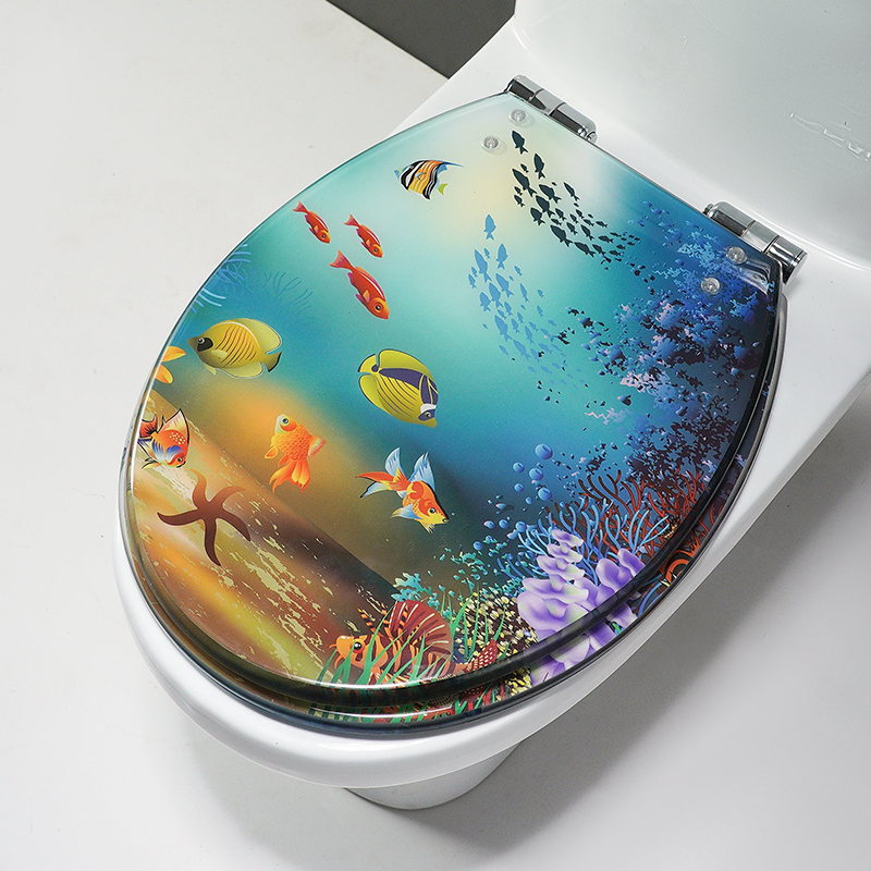 Toilet Seat Cover for Home Use, Universal Thickened Old-Style Toilet Ring, Resin Cushioning, Quick-Release, Silent Toilet Cover Plate