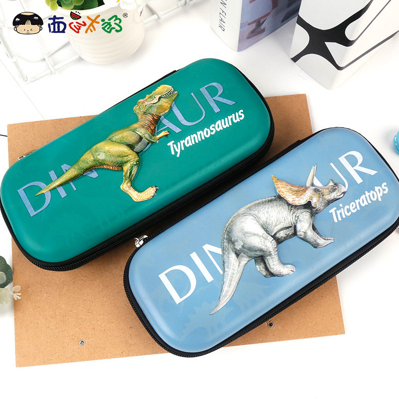 Children's pencil bag for boys simple large capacity pencil box 1-3 grade luminous dinosaur pencil bag schoolboy stationery box 5