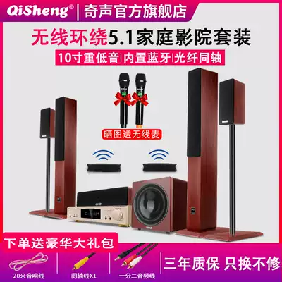Qisheng home theater audio set 5 1 home living room surround combination speaker TV k song subwoofer amplifier