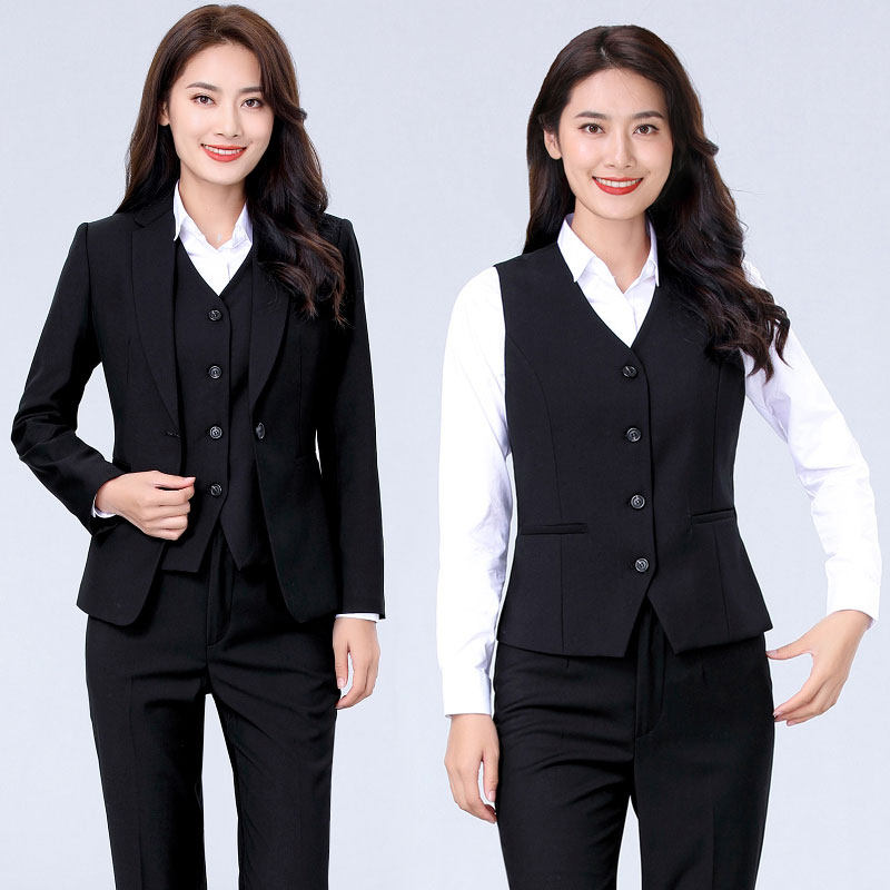 Small suit jacket women's vest spring and autumn new professional black suit suit women's formal dress Korean version three work clothes