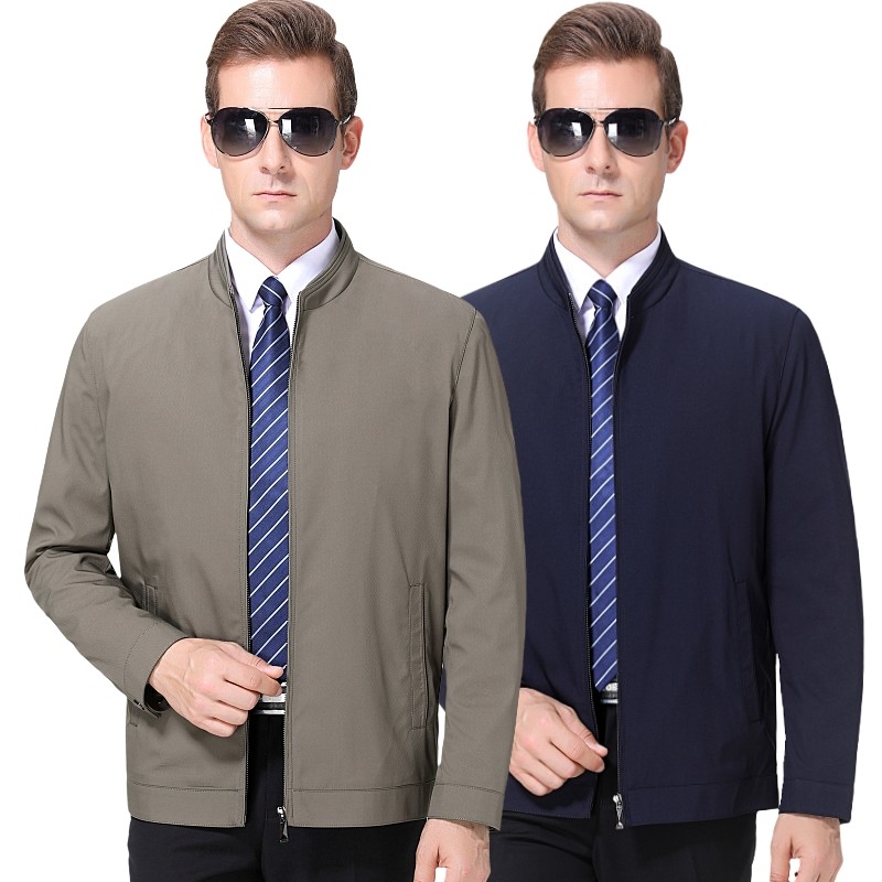 New spring and autumn clothes dad jacket middle-aged jacket men's thin jacket 40-50 years old middle-aged and elderly clothes