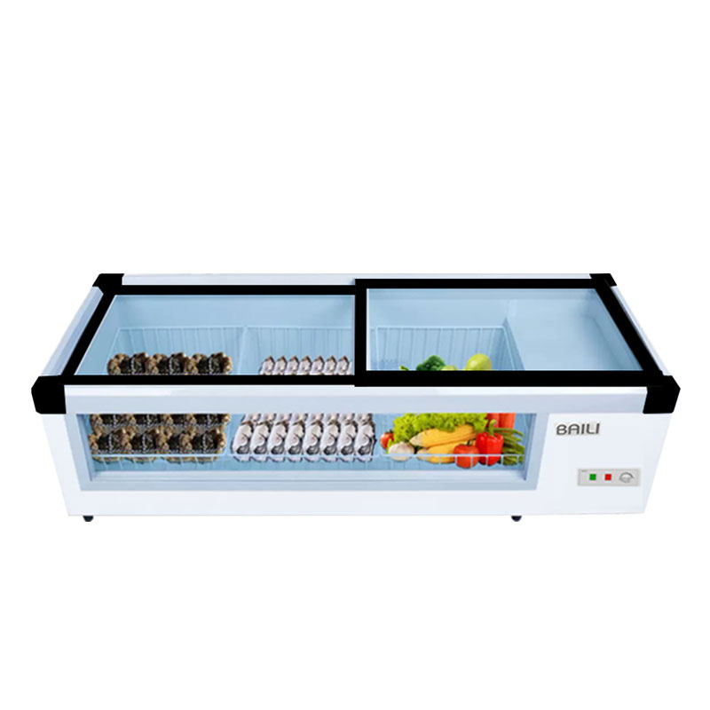 Thyme Frozen Display Cabinet Refrigerated Horizontal Small Freshness Protection Cabinet Commercial Ice Cabinet Desktop On-board Mobile Pendulum stall Refrigerator