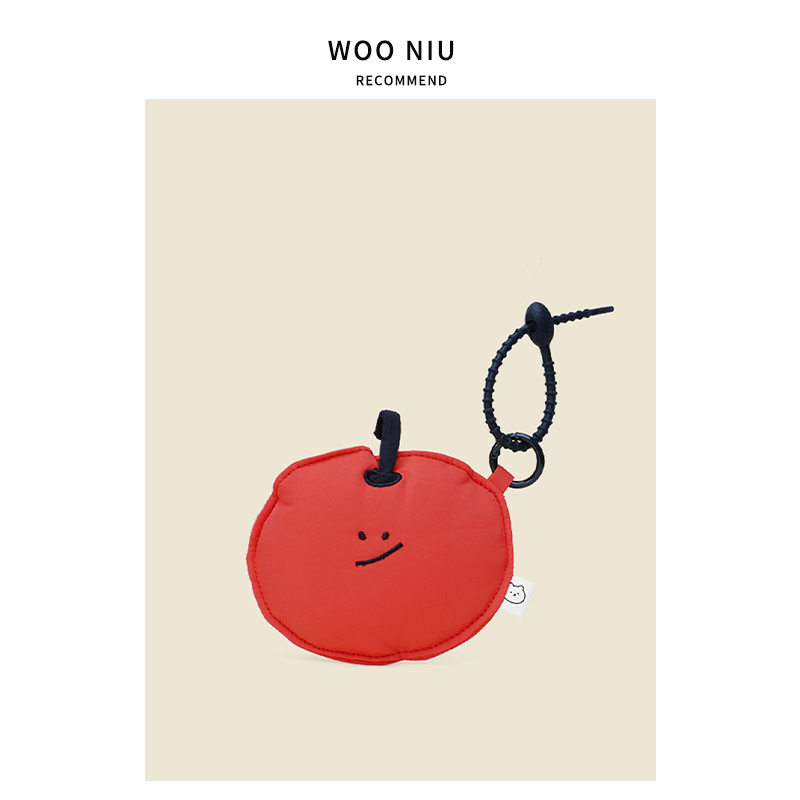 Woeniu Soft Anti-Fall Red Apple Earphone Bag Coin Purse Mini Cartoon Couple Bag Pendant Storage Ornament Woeniu Soft Anti-Fall Red Apple Earphone Bag Coin Purse Mini Cartoon Couple Bag Pendant Storage Ornament