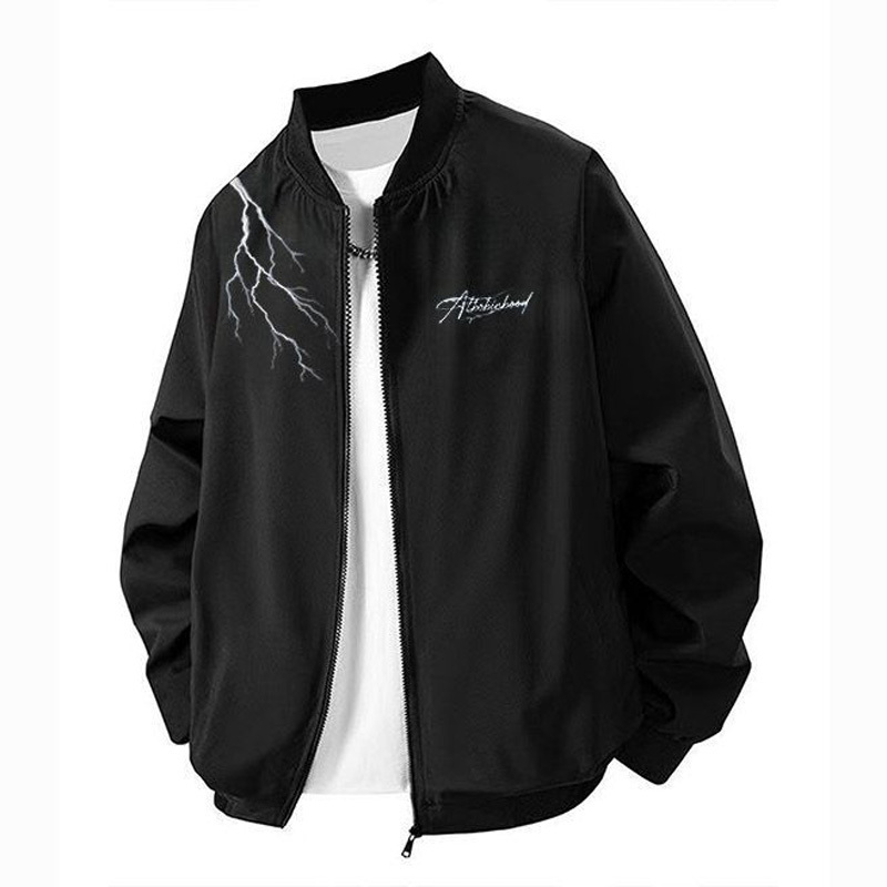 American Retro Floral Baseball Jacket for Men, Teenagers, and Students, Loose and Versatile, Trendy Brand Thin Jacket for Spring, Autumn, and Summer