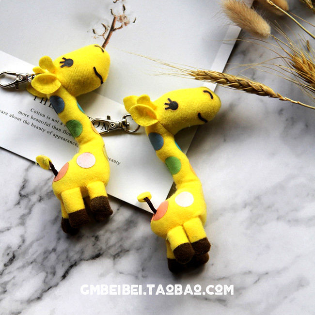 Foreign Trade Stocks Tailstock Creativity Cute Cartoon Teenage Girl Hearts Giraffe Plush Paparazzi Pendants Girls Bag Hanging Accessories