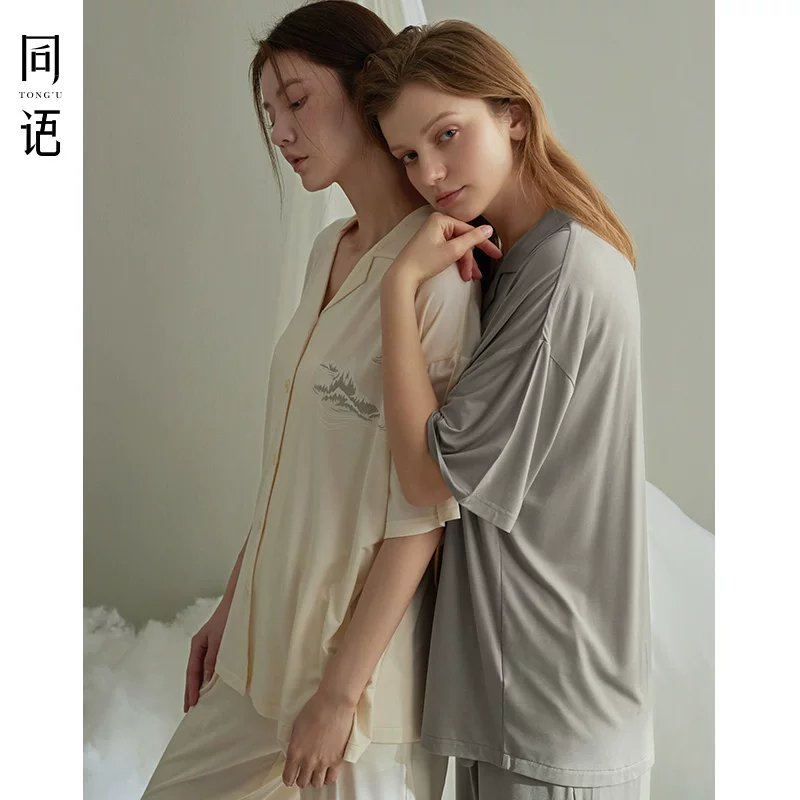 同语 Summer pijama, soft set, with short sleeve