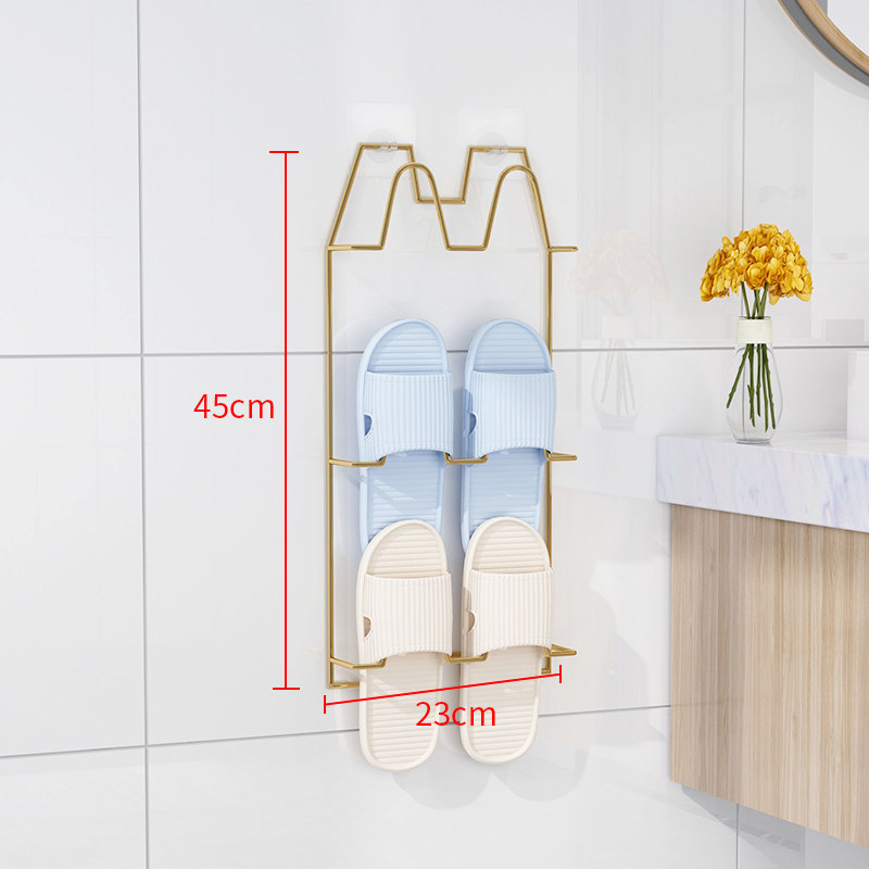 Slipper rack wall hanging bathroom free punching toilet hanging slippers artifact simple household indoor good-looking net red shoe rack