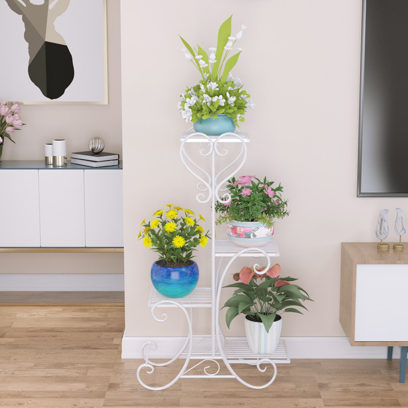 Iron flower shelf living room indoor balcony decoration floor-to-ceiling multi-layer flower rack rack hanging orchid gold ge flower pot rack