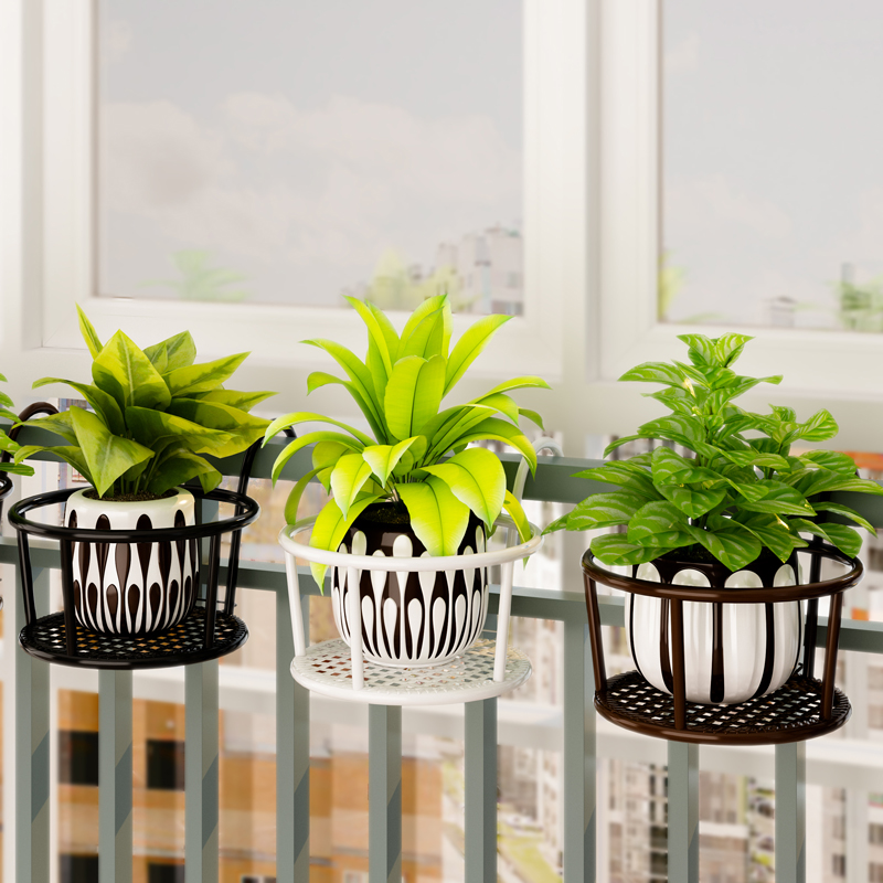 Flower rack rack balcony hanging window sill wrought iron railing flower shelf indoor gold ge multi-meat climbing rattan flower pot rack