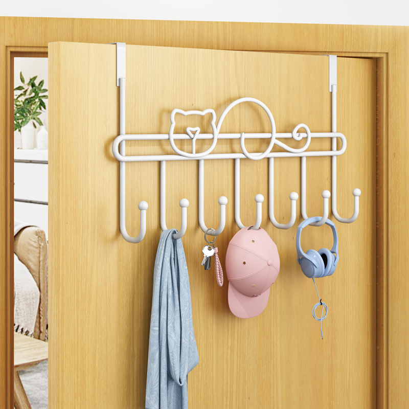 Behind the door hook artifact hanger bedroom wall free punching sticky hook strong non-marking door on the wall hanging coat and hat row hook