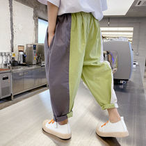 Boys personality pants spring and autumn air tide casual pants children nine pointy color-colored anti-mosquito loose tube pants thin