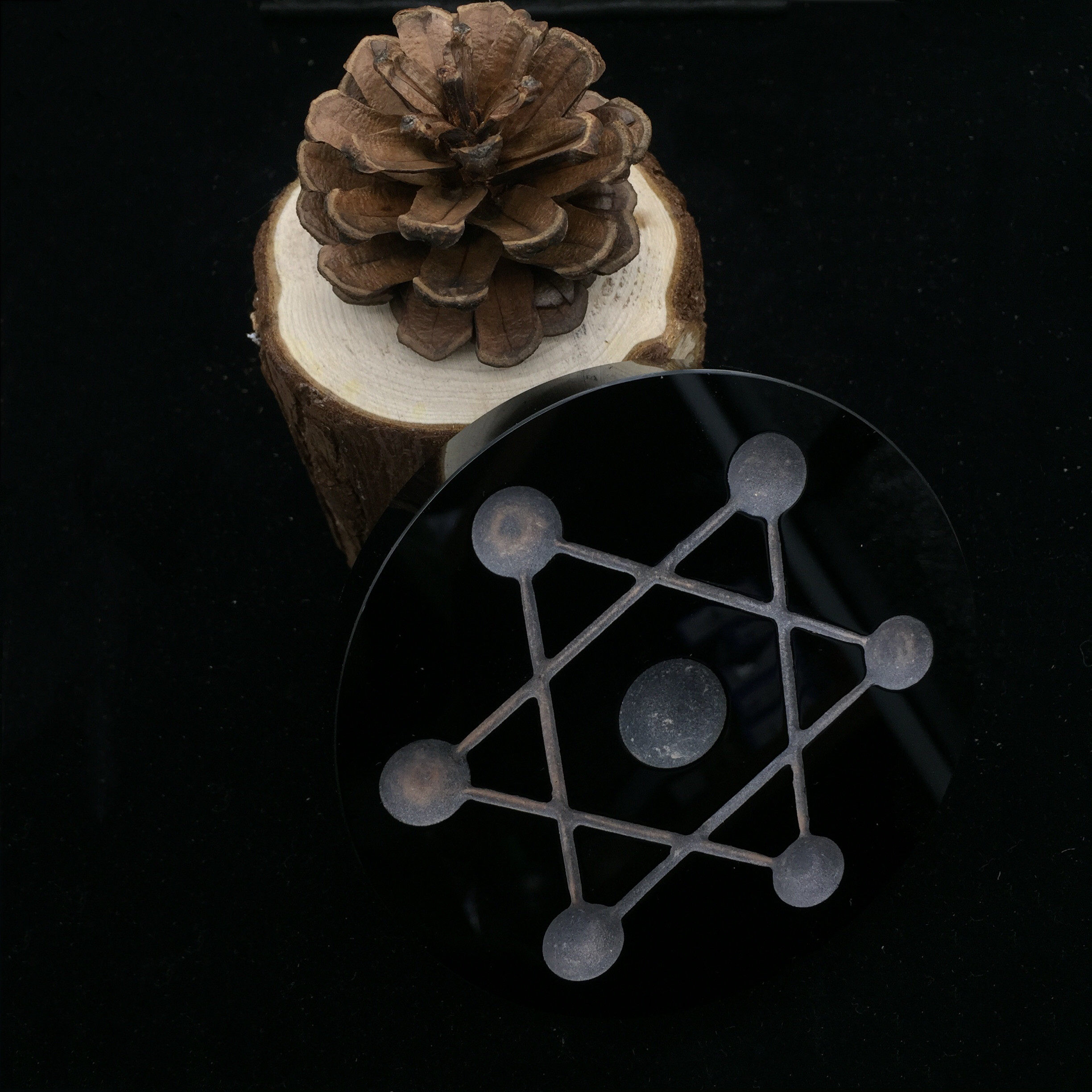 Black Yaoshi Crystal Seven Star Swing Piece Base Crystal Base Nursery Swing Piece