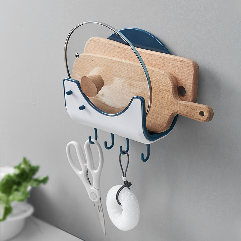 New rack free of punching pot lid rack kitchen storage storage rack wall-mounted cutting board rack chopping board rack plastic