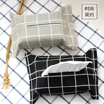 Car cloth paper towel set Car tissue box creative cute powder room tissue box toilet paper box rectangular