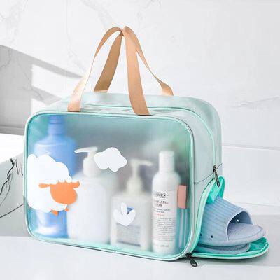 Large capacity wash cosmetic bag outdoor portable swimming beach bag ins yoga fitness dry and wet separation handbag