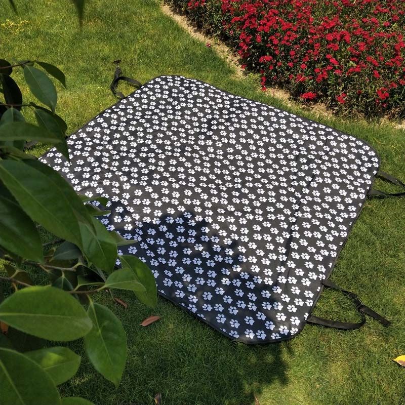 Pet Car Mat Rear Foot Print Cushion Pet On-board Cushion Cartoon Foot Print Mat Waterproof Stain