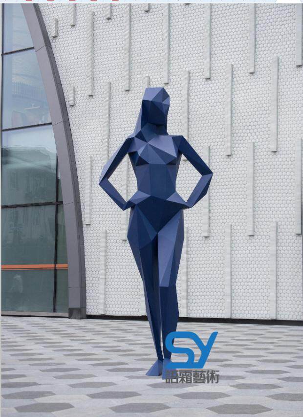 Stainless Steel Sculpture Abstract Hotel Clubhouse Creativity-style lobby Geometric Blocks Face Female Human Body Sculptures