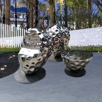 Outdoor landscape stainless steel garden sculpture demonstration area model house lawn landscape art strawberry creative ornaments