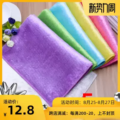 5 packs of Korean fine wood fiber rag absorbent non-hair loss thickened dishwashing cloth non-stick oil kitchen cotton