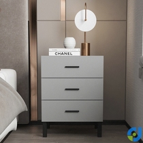  Italian drawer type on both sides of the high-end gray bedside table beauty salon wood rounded dark gray hotel home wedding room 40