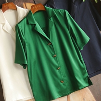 Original 588 Limited Double 12 day special price 398 ~ knockout interesting Cuban collar V neckline double short sleeve shirt MF019