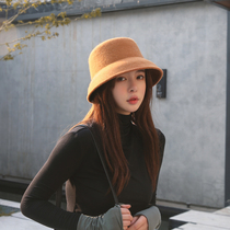 Autumn and winter New mixed color woolen small Hepburn light board hat front long and short elegant face small fisherman retro hat
