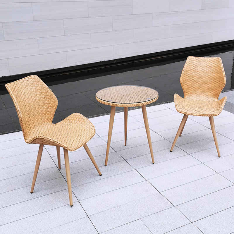 Nordic Balcony Leisure Limited Vine Chair Three Pieces of Light Luxury Water Preservation Creative Mini Vine Chair Combination