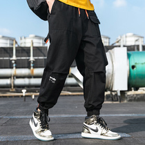 Overalls mens spring and autumn Korean trend straight loose leg pants ins Tide brand retro leisure function trousers