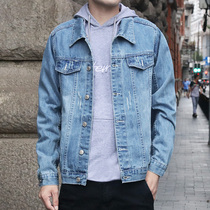 Denim coat men Korean fashion spring and autumn 2021 new fashion brand ins loose casual mens jacket