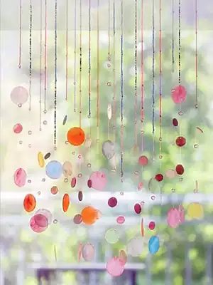 Mijia shell bead curtain living room curtain Crystal partition window porch curtain bedroom curtain blue pastoral curtain