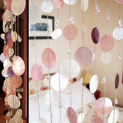 Crystal bead curtain shell bead curtain partition curtain finished crystal bedroom curtain decoration living room entrance curtain home