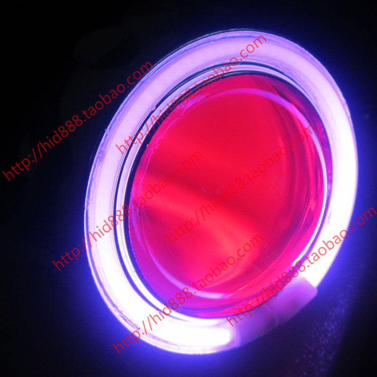 Xe máy mới đèn pha đôi ống kính ánh sáng mắt thiên thần ma quỷ mắt xe máy xenon đèn 	đèn pha led 7 màu cho xe máy