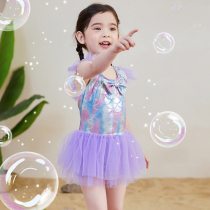 Kids swimsuit girl cute baby soak hot spring princess swimsuit small middle and large children baby one-piece swimsuit girl