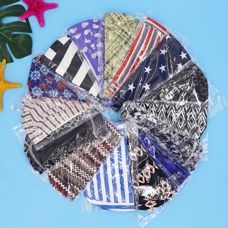 Mũ bơi bằng vải nylon màu cao cấp Mũ bơi thoải mái không đầu Người lớn và trẻ em nữ mũ bơi be	