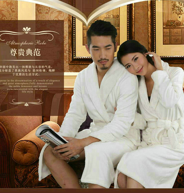 Mùa xuân và mùa thu Mùa đông Đàn ông và Phụ nữ Plus Phân bón Plus Khách sạn Khăn bông Áo choàng cho các cặp vợ chồng Áo ngủ thấm sợi tre áo choàng đôi