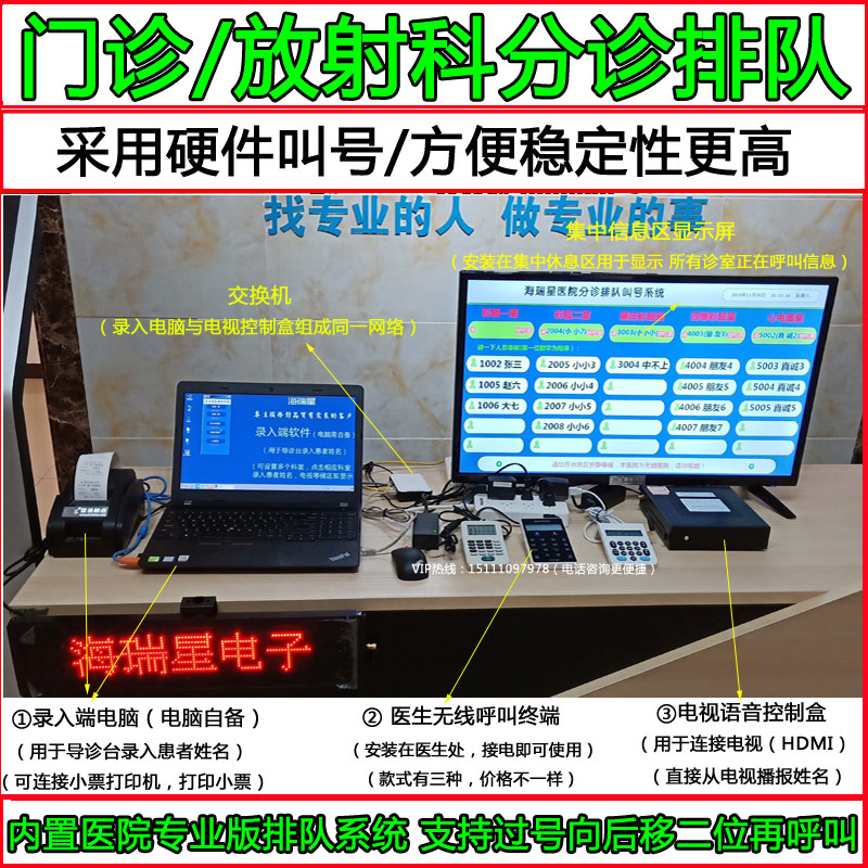 Hospital Sub-Consultation Queuing called Number System B Superelectrocardiogram Broadcast Name Queuing Machine Called the Number Machine Wireless Calling Instrumental