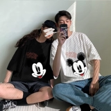 Гонконгская тенденция в стиле инспирация Mickey Men and Women Share Share Short -рукав 2021 Летняя пара складывает свободный ватный сорт