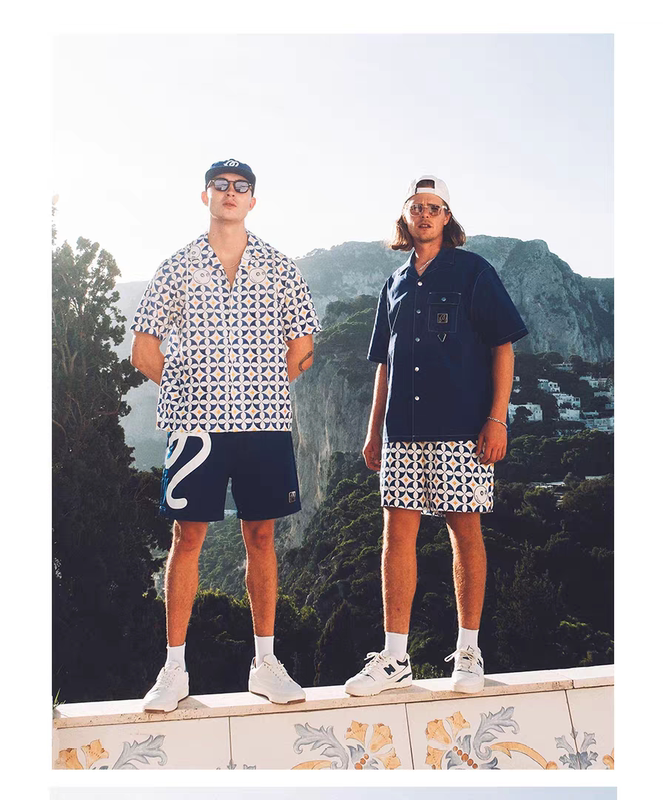 Korean Golf Clothing 25 Spring and Summer Men's Golf Logo Pattern Shorts Short-Sleeved Shirt