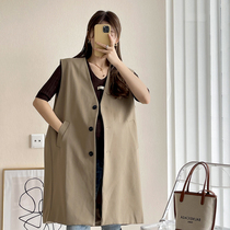 2021 new early autumn pregnant women with reduced age Han style Temperament Day Style Brief Outwear 100 hitch knit chicography sleeveless horse chia