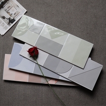 Nordic bright color glazed wall tiles 200x600 kitchen bathroom background wall bricks restaurant bright wall tiles