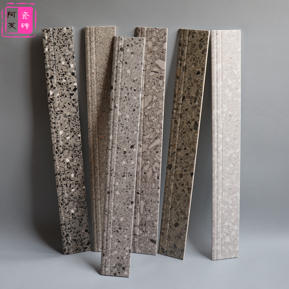 Antique gray small particle baseboard 100x800 retro corner non-slip wear-resistant kitchen living and dining room baseboard