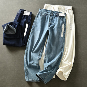 Export Fitting Room Original Foreign Trade Men's Japanese-Style Washed Vintage Dad Jeans Stretch Straight Casual Denim Pants Trendy