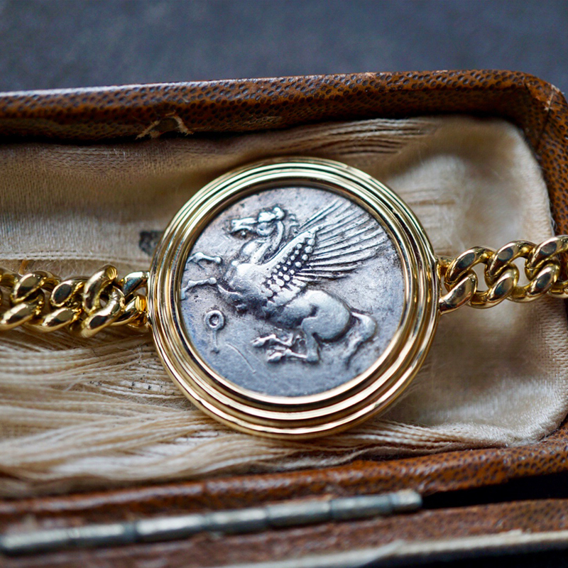 【Customer Appreciation】Classic Pegasus Silver Coin Bracelet from the Ancient Greek Region of Arcania, Lycus