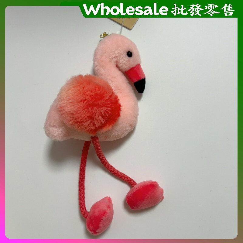 Cartoon Flamingo Plush Doll Small Pendant Bird Keychain Bag Accessory Backpack Decoration Girly Style for Girls