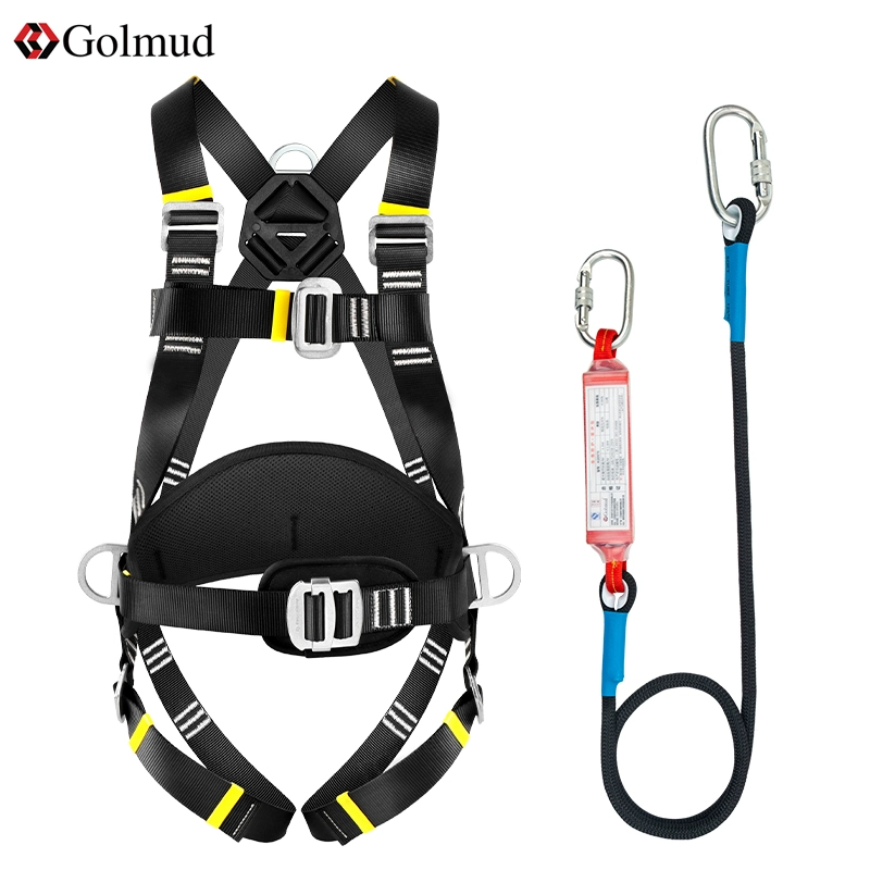 Đai an toàn năm điểm khi làm việc trên cao Đai an toàn toàn thân tiêu chuẩn quốc gia GM8088 Móc dây an toàn chống mài mòn thợ điện cuộn dây an toàn 