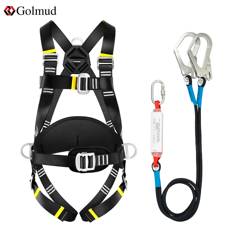 Đai an toàn năm điểm khi làm việc trên cao Đai an toàn toàn thân tiêu chuẩn quốc gia GM8088 Móc dây an toàn chống mài mòn thợ điện cuộn dây an toàn 
