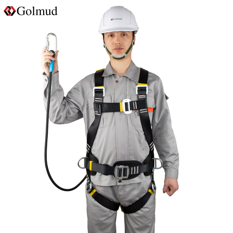 Đai an toàn năm điểm khi làm việc trên cao Đai an toàn toàn thân tiêu chuẩn quốc gia GM8088 Móc dây an toàn chống mài mòn thợ điện cuộn dây an toàn 