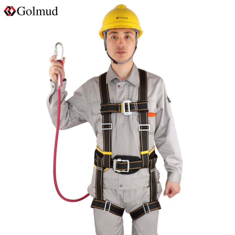 Đai an toàn năm điểm khi vận hành trên cao Đai an toàn toàn thân tiêu chuẩn quốc gia GM8086 xây dựng điều hòa không khí Dây an toàn móc đôi đai an toàn toàn thân 